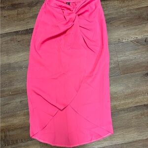 Women’s Twist-Front Midi Skirt - Hot Pink